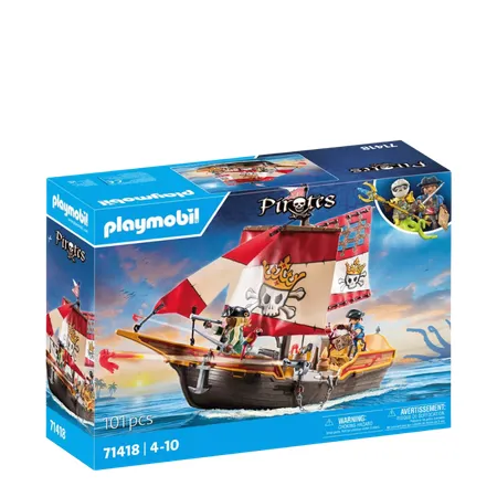 Playmobil Pirate Vs. Deeper Pirate Ship Playset - 71418