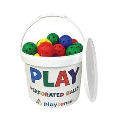 Playsense Perforated Ball Supplied in a Tub Assorted 7cm Pack 48