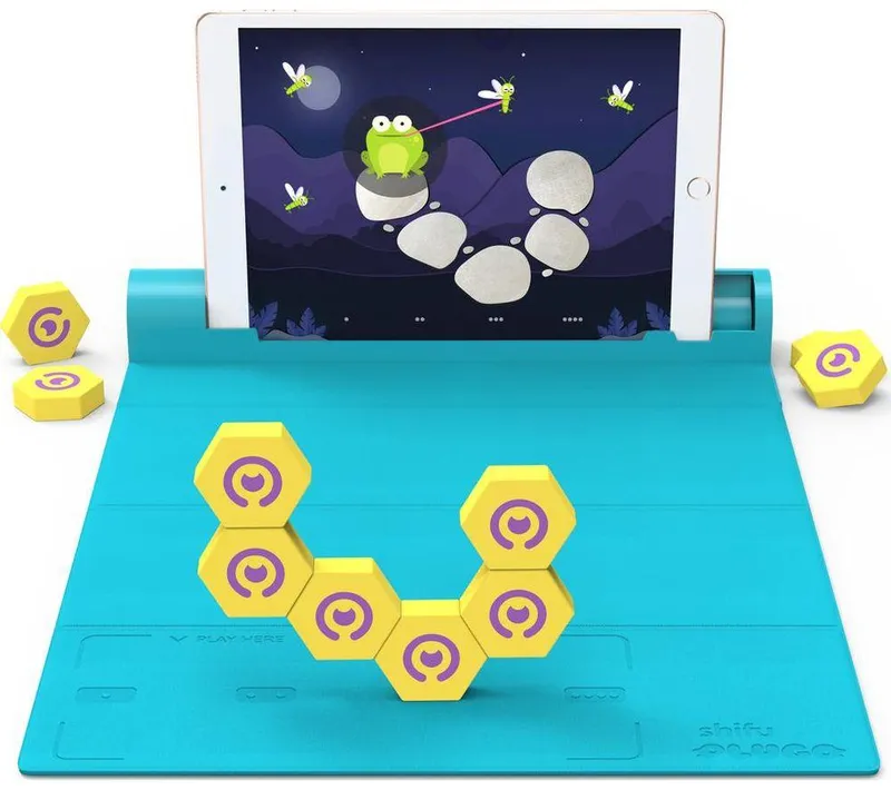 Playshifu Connecto Smart Magnetic Building Tiles Kit, Blue,Yellow
