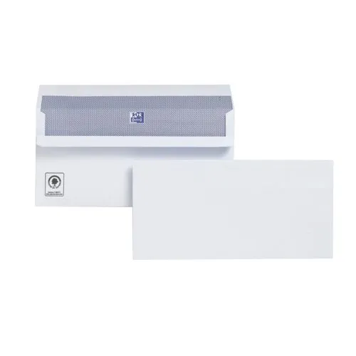 Plus Fabric Press Seal Wallet White Envelopes DL [Pack 500] H25470