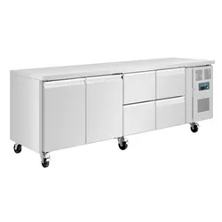 Polar U-Series Double Door and 4 Drawer Counter Fridge 476Ltr
