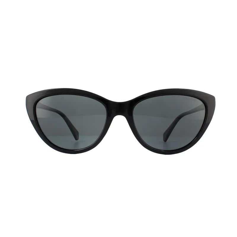 Polaroid Women's Cat Eye Black Grey Polarized Sunglasses - Black