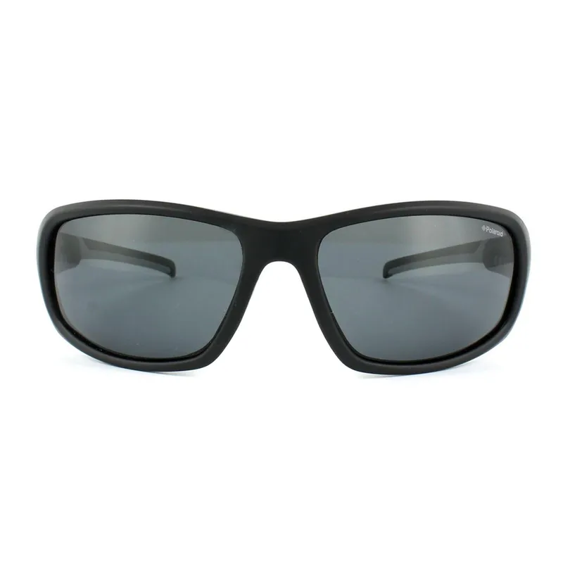 Polaroid Sport Wrap Mens Black & Grey Polarized Sunglasses - One Size