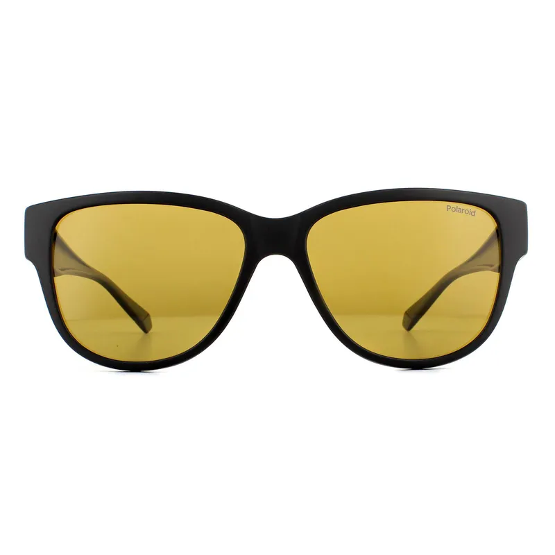 Polaroid Unisex Suncovers Square Black Yellow Polarized Sunglasses - Black