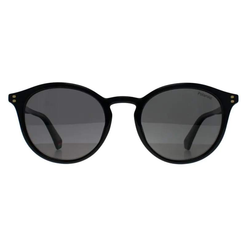 Polaroid Unisex Round Black Grey Polarized Pld 6233/S Sunglasses - Black