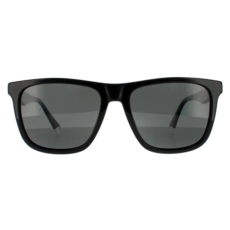 Polaroid Unisex Square Black Grey Polarized Sunglasses Black female