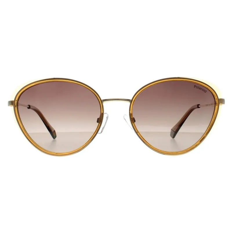 Polaroid Women's Oval Beige Brown Gradient Polarized Pld 6145/S Beige female