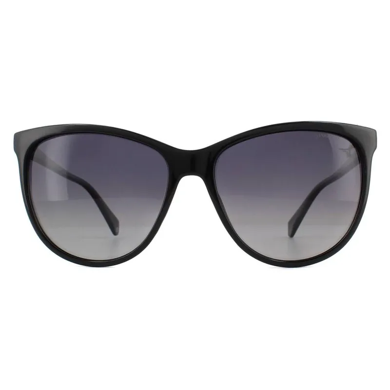 Polaroid Square Womens Black Grey Polarized Sunglasses - One Size