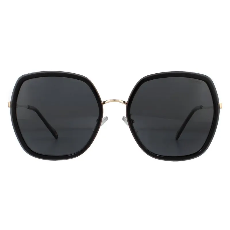 Polaroid Women's Square Grey Gold Grey Polarized Sunglasses Grey One Size female