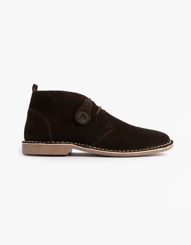 Popps Vespa Unisex Desert Boots Dark Brown - Size: 6/6