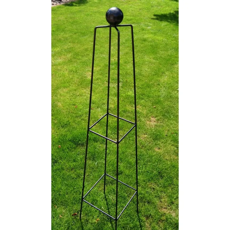 Poppyforge Classic 5Ft Obelisk - Garden Plant Support - L40.6 x W40.6 x H152.4 cm in Black Black