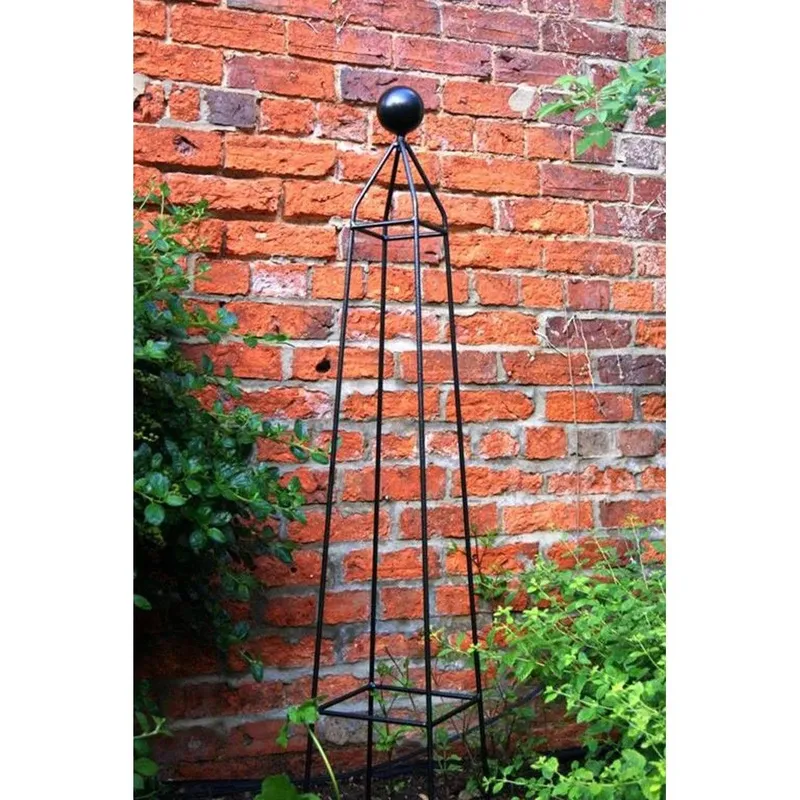 Poppyforge Cleo 6Ft Obelisk Bare Metal/Ready to Rust, Steel, L32 x W32 x H182.9cm in Black Black
