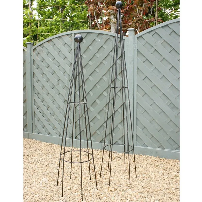 Poppyforge Hampton 4Ft Obelisk - Plant Support - L30.5 x W27 x H121.9 cm - Black Black
