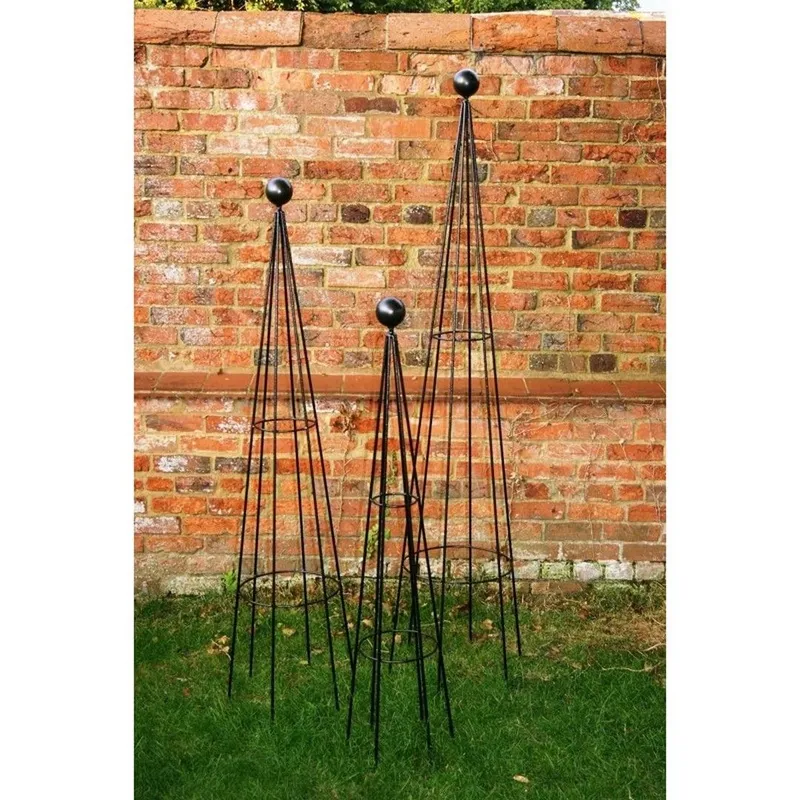 Poppyforge Hampton 6Ft Obelisk, Plant Border Support - Steel - BM/RtR in Black Black