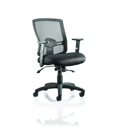 Portland II Task Operator Chair Black Mesh With Arms - OP