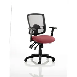 Portland Iii Task Operator Chair Black Mesh Back Chilli Col