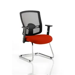 Portland Visitor Chair Cantilever Pimento Colour Seat With