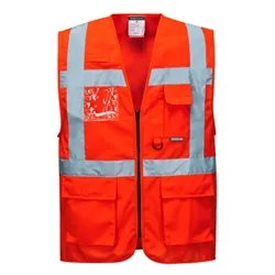 Portwest Berlin Hi Vis Executive Vest L Red (Pack of 10)