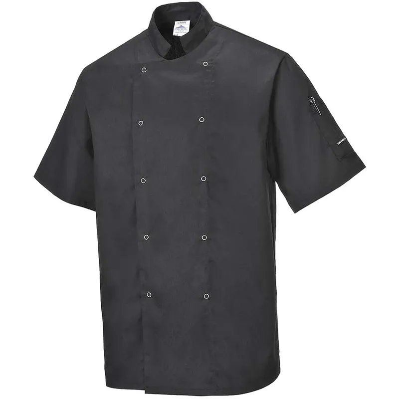 Portwest Cumbria Chefs Jacket S/S S Blk
