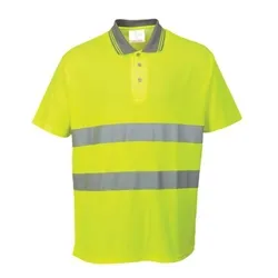 Portwest Hi Vis Cotton Comfort Polo Shirt S/S S Yellow