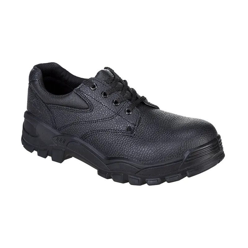 Portwest Steel Split Leather Low Shoe S1P SR 35 Blk