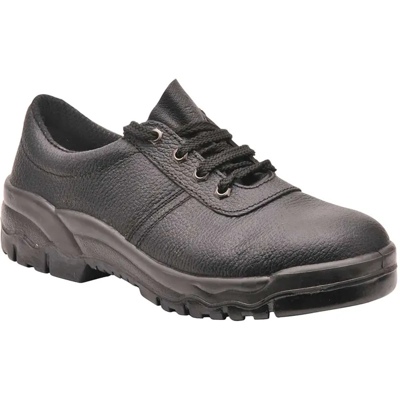 Portwest Steel Split Leather Low Shoe S1P SR 38 Blk