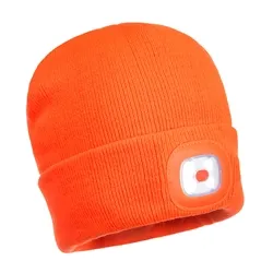 Unbranded Beanie LED Head Light USB Rechargeable (Orange)