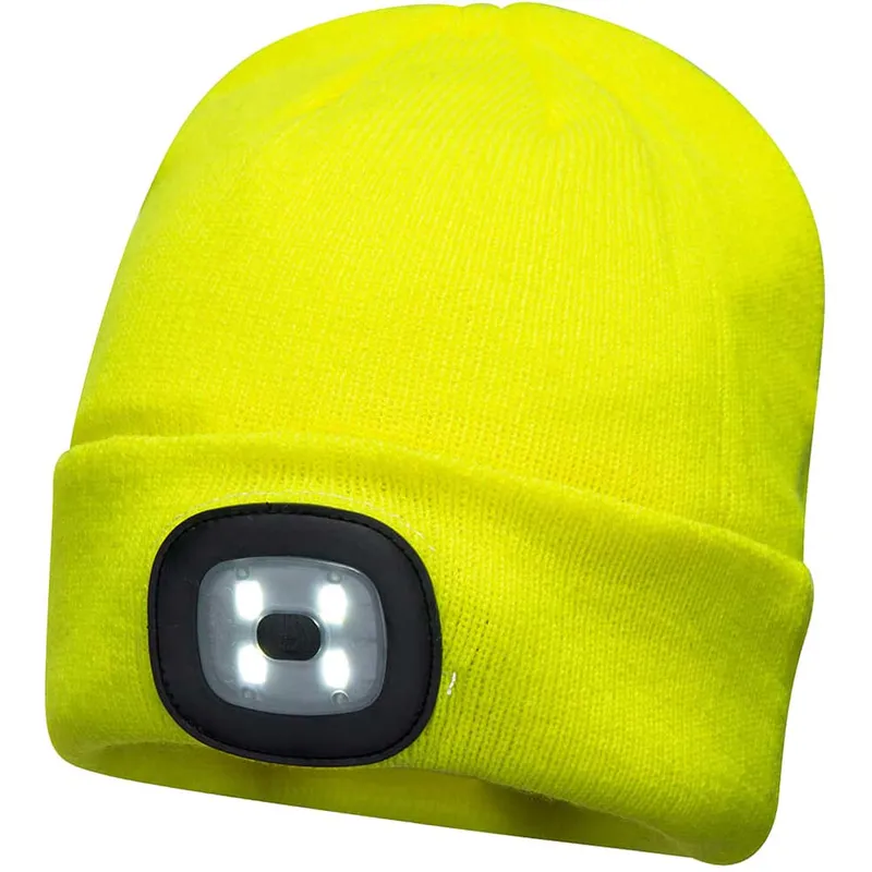 Unbranded Beanie LED Head Light USB Rechargeable (Yellow)