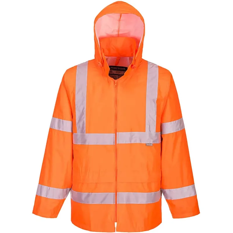 Unbranded Hi-Vis Rain Jacket (Orange) 4XL