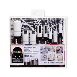 Posca Uni Posca Paint Marker Set 8 Nib Sizes White 153544531 Pack 8