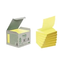 Post-it Recycled Z-Notes 76 x 76mm Canary Yellow (6 Pack)