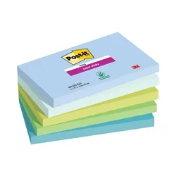 Post-it® Super Sticky Notes Oasis 76mm x 127mm Pk5