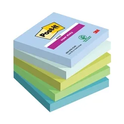 Post-it® Super Sticky Notes Oasis 76mm x 76mm Pk5