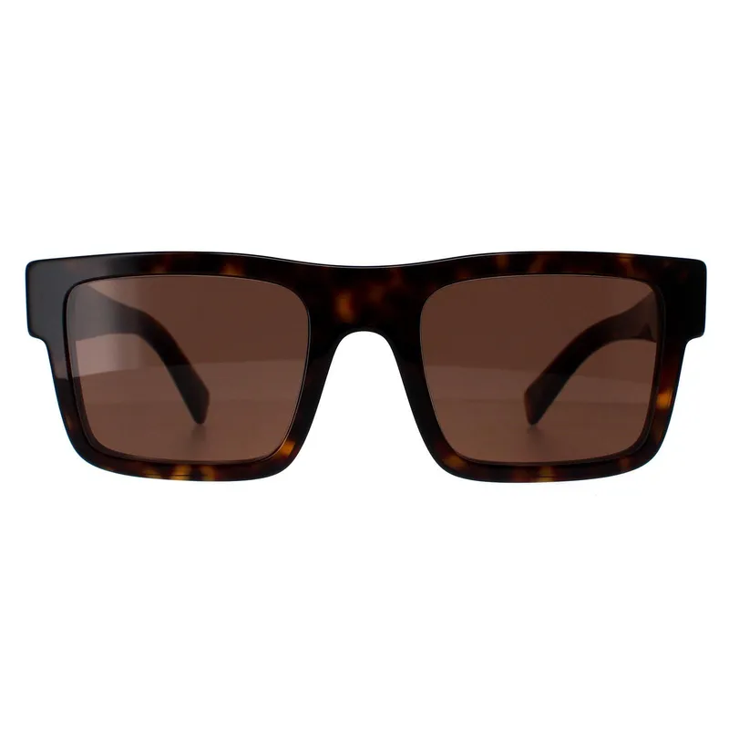 Prada Men's Rectangle Tortoise Dark Brown PR19WS Brown One Size