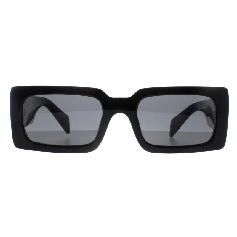 Prada Rectangle Womens Black Dark Grey Pra07s - One Size