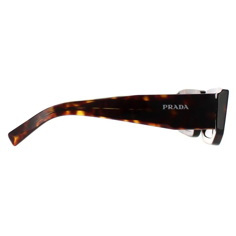 Prada Women's Rectangle Dark Tortoise Dark Brown PR06YS Brown One Size