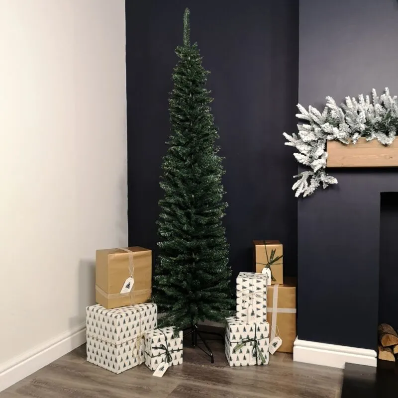 Samuel Alexander 6.5ft (2m) Pencil Style Slim Artificial Christmas Tree in Green Green