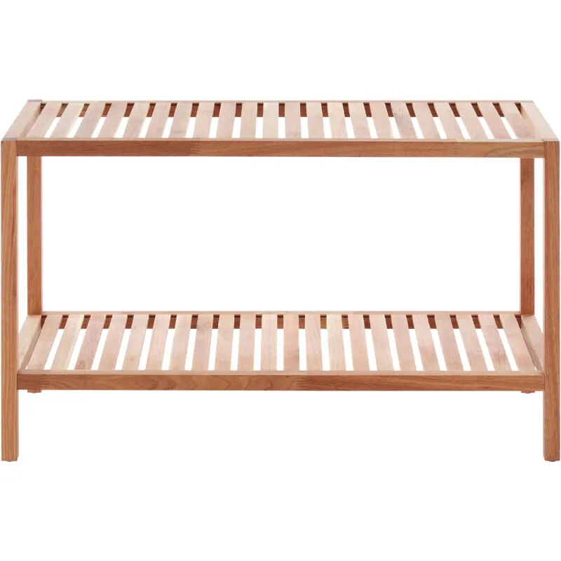 Premier Housewares 2 Tier Walnut Wood Storage Shelf