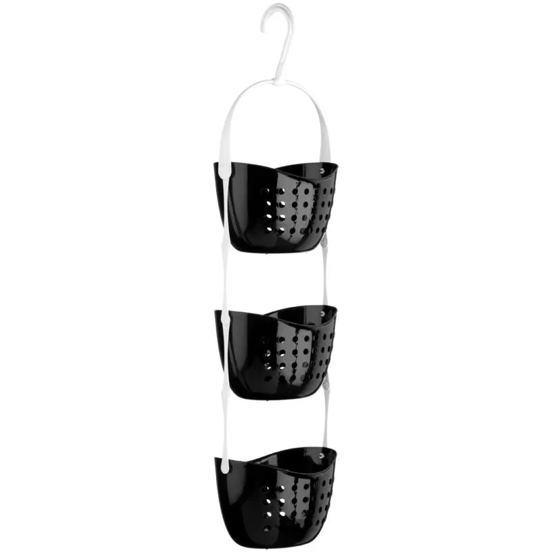 Orsina Dara 3 Tier Shower Caddy in Black Black
