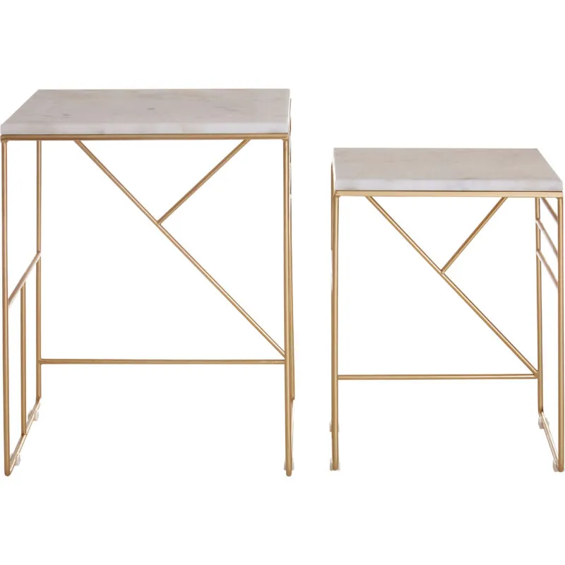 Premier Housewares - Avantis Set of 2 Square Side Tables