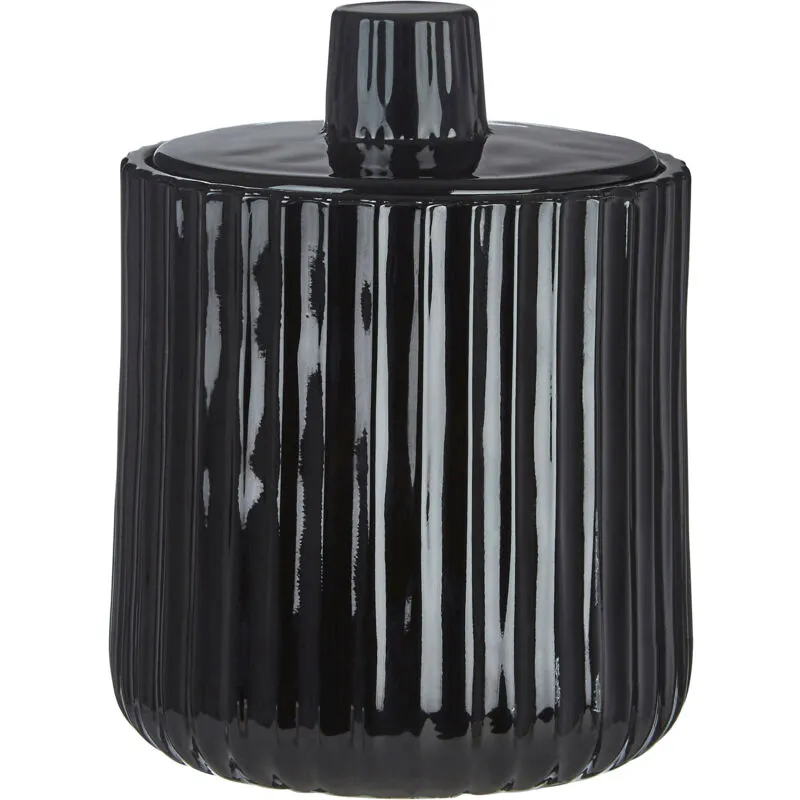 Orsina Ticino Brittany Black Glass Storage Jar Black