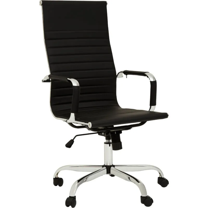 Premier Housewares - Brent Black High Back Home Office Chair