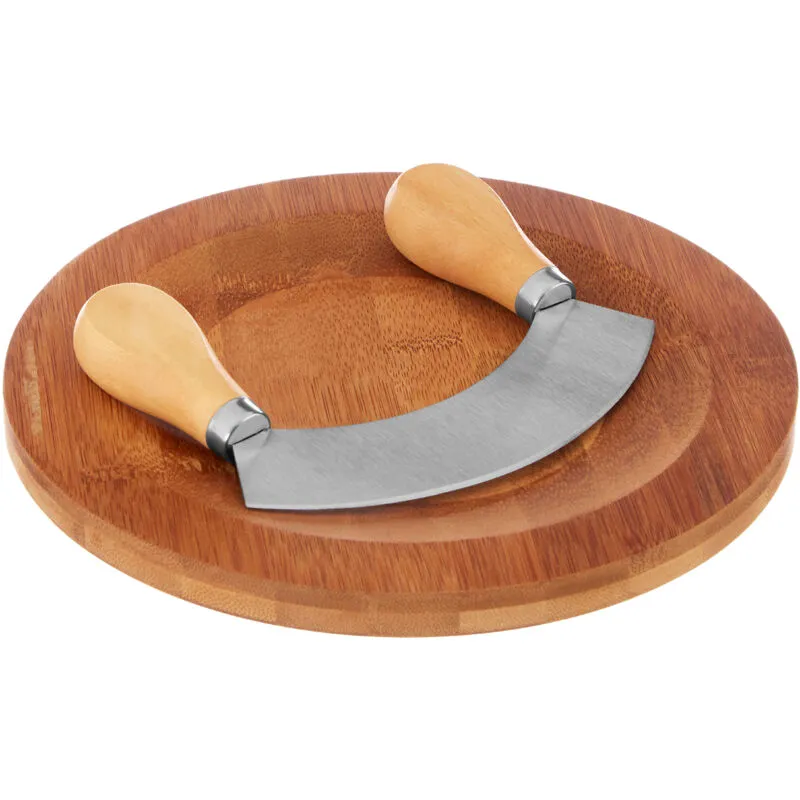 Premier Housewares Chopping Board with Mezzaluna Herb Chopper