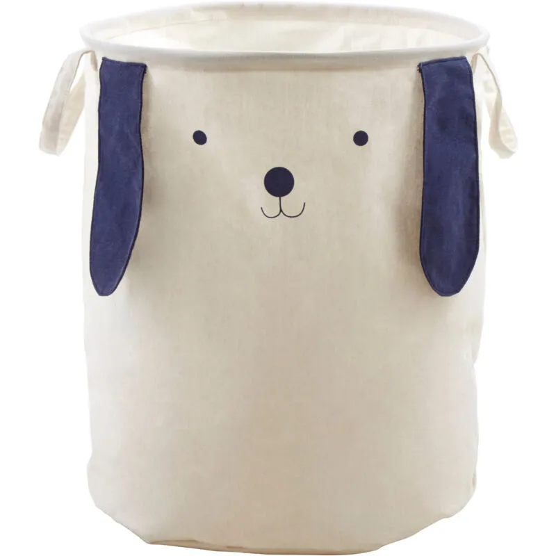 Orsina Dog Face Laundry Bag, Fun & Functional Fabric Hamper With Drawstring Closure & Handles, Lightweight in White White