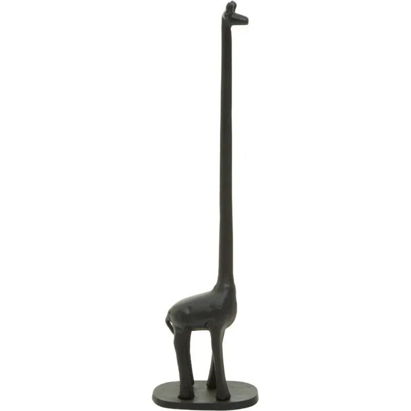 Orsina Fauna Giraffe Toilet Roll Holder in Black Black