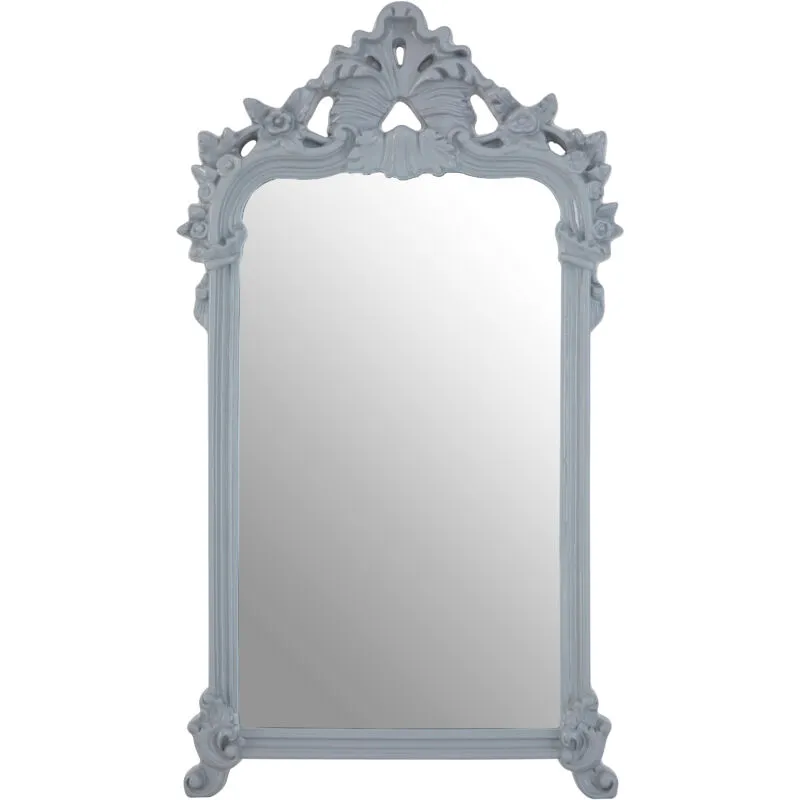 Premier Housewares - Grey Wall Mirror With Decorative Crest