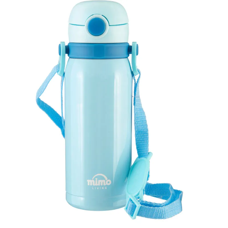 Orsina 450ml Blue Drinks Bottle, Double-Walled Water Bottle With Lid, Leak-Proof Bottle For Cold & Hot Beverages Blue