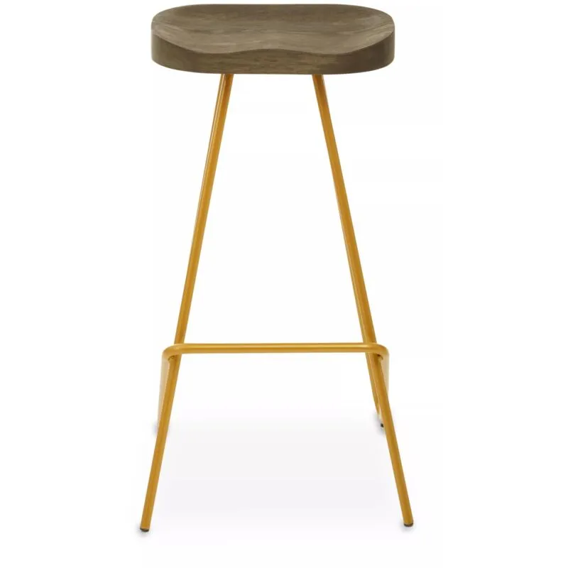 Orsina Lightweight Metal Frame Bar Stool, Sleek Kitchen Stool Footrest, Contemporary Stool for Bar Counter in Natural Natural