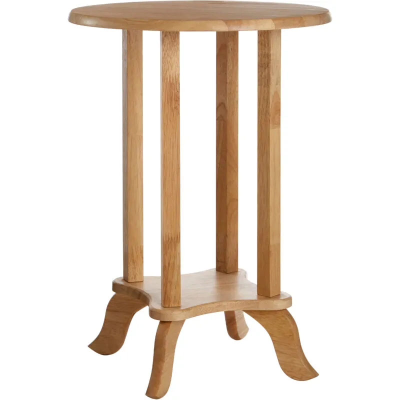 Orsina Practical Round Rubberwood Side Table, Elegant Small Lounge Table, Versatile Corner Table For Bedroom in Natural Natural