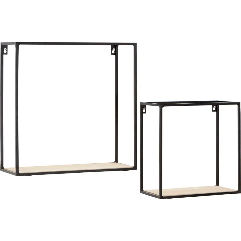 Orsina Stylish Cuboid Shelf Unit, Functional Wall Shelves For Bedroom, Durable Vertical Wall Shelf For Livingroom in Black Black